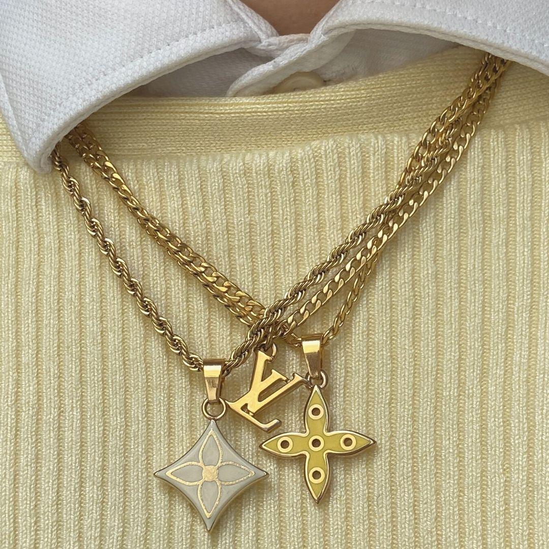 Authentic Louis Vuitton Logo Pendant- Necklace - Boutique SecondLife