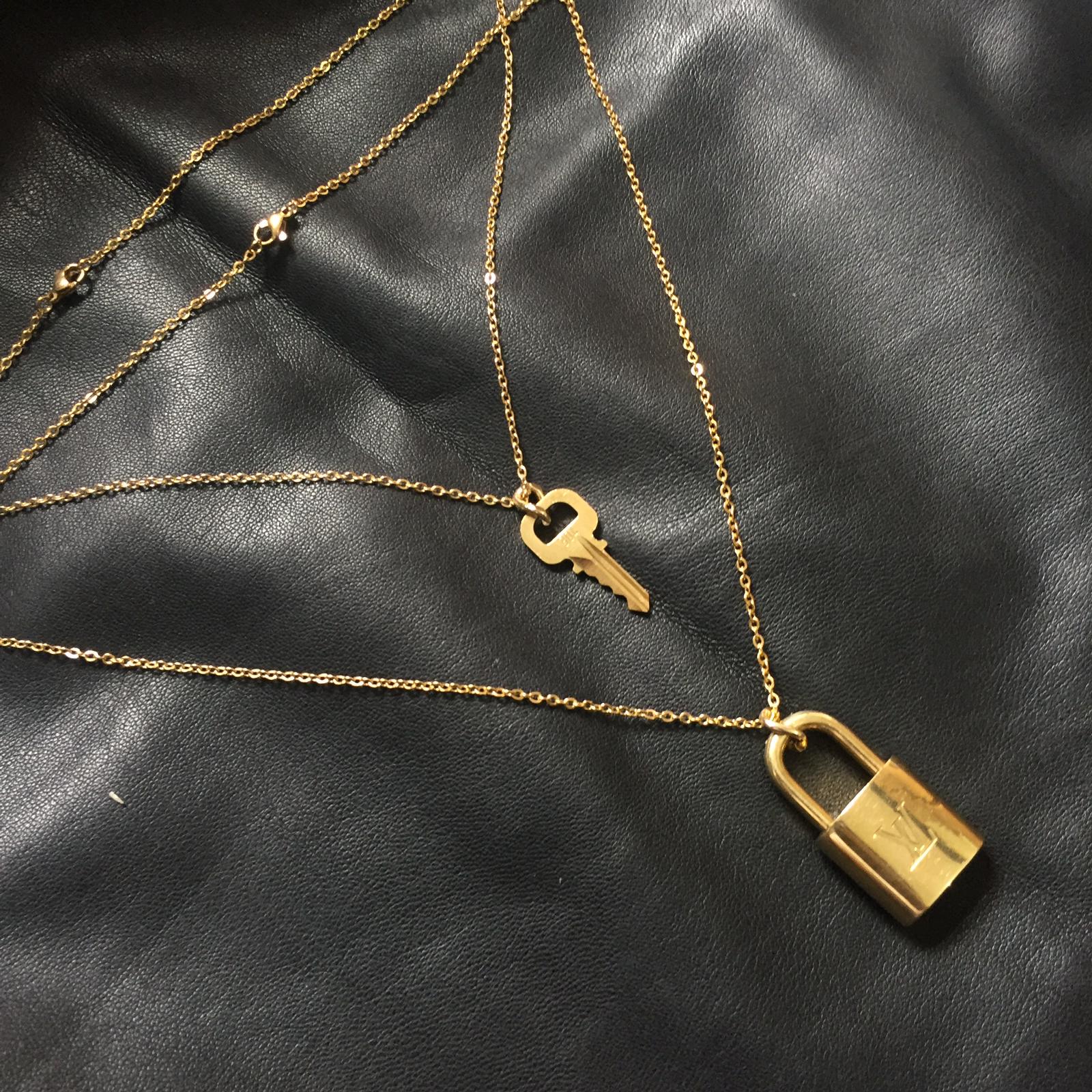 Louis vuitton deals lock necklace etsy