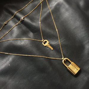 Louis Vuitton Padlock Necklace with Double Layer Chain For Him - Boutique SecondLife
