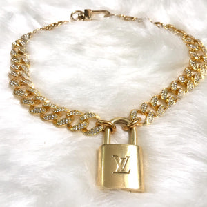 Louis Vuitton Padlock with Rhinestone Necklace For Him