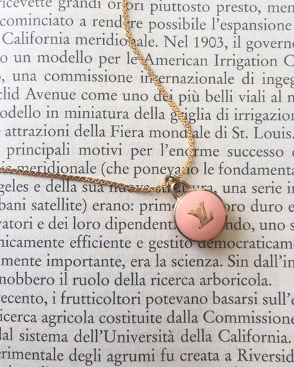 Authentic Louis Vuitton Logo Peach Pendant- Necklace - Boutique SecondLife