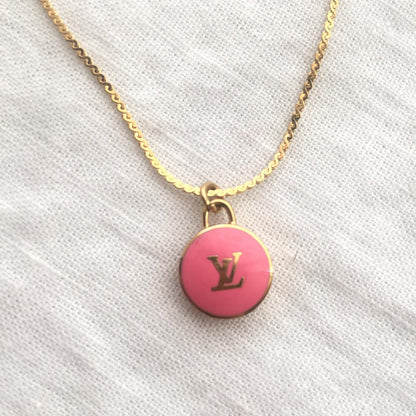 Authentic Louis Vuitton Rose Logo Pendant- Necklace - Boutique SecondLife