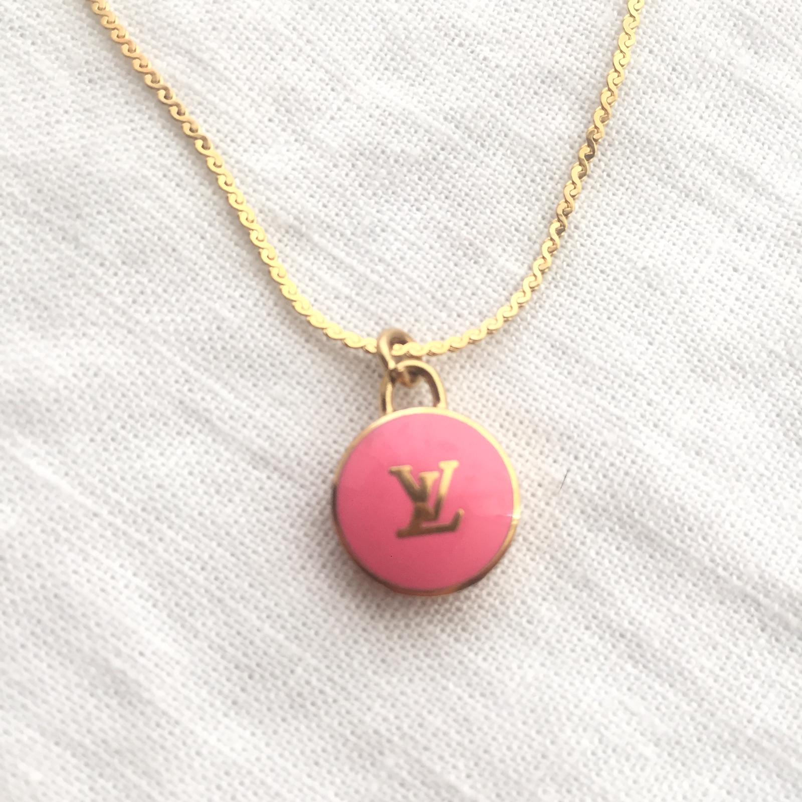 Authentic Louis Vuitton Rose Logo Pendant- Necklace - Boutique SecondLife