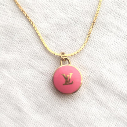 Authentic Louis Vuitton Rose Logo Pendant- Necklace - Boutique SecondLife