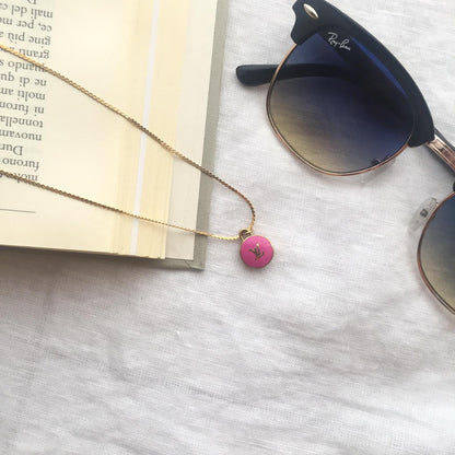 Authentic Louis Vuitton Logo Fucsia Pendant- Necklace - Boutique SecondLife