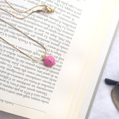 Authentic Louis Vuitton Logo Fucsia Pendant- Necklace - Boutique SecondLife