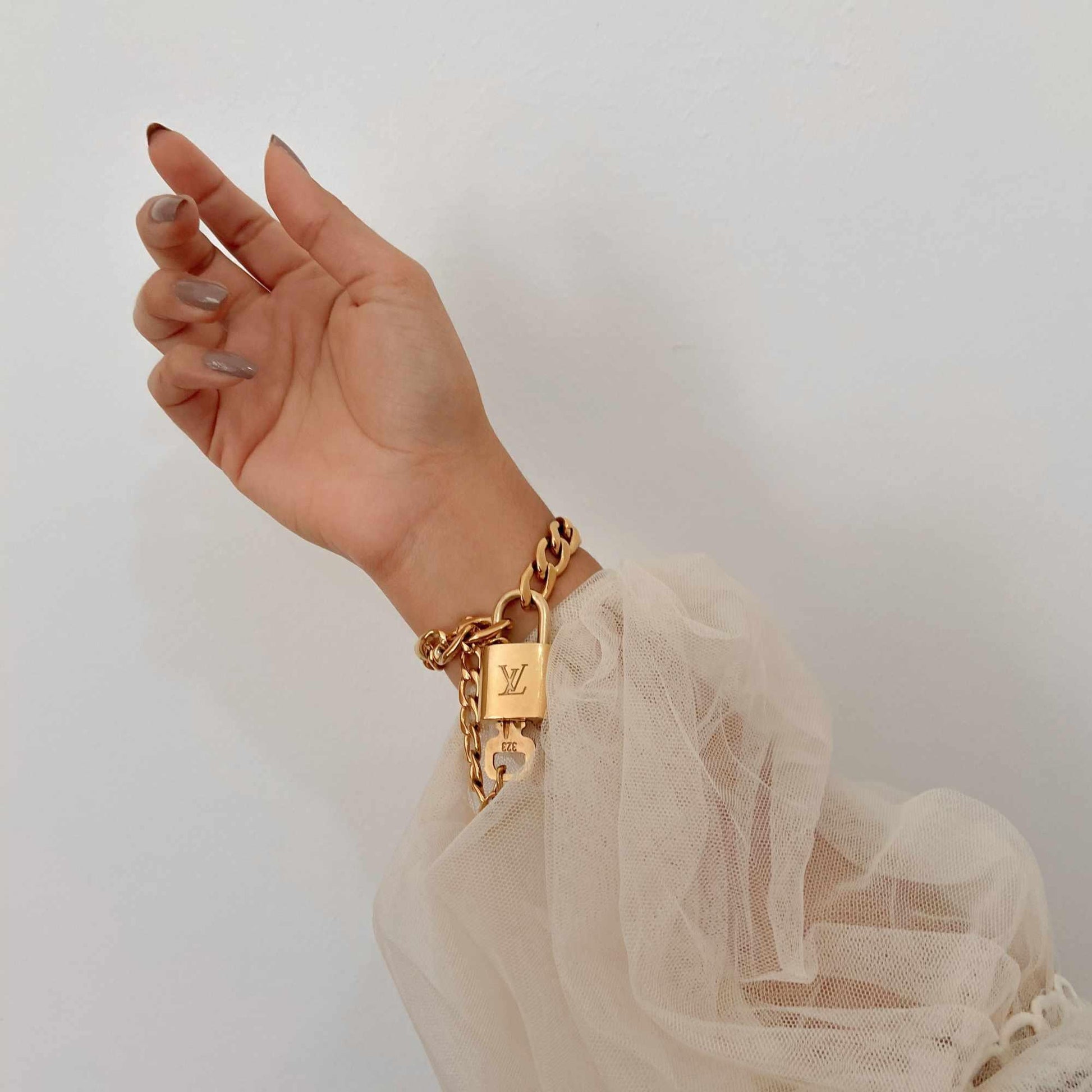 Louis Vuitton Padlock with Chain Bracelet - Boutique SecondLife
