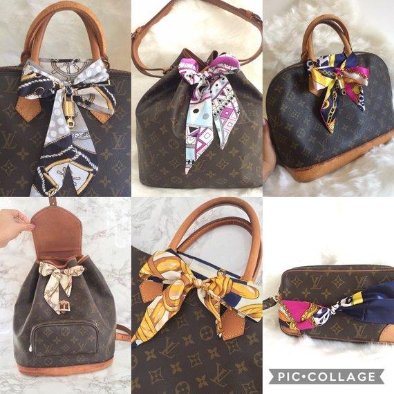 Speedy 25 with twilly and charm  Scarf on bag Louis vuitton Louis  vuitton handbags
