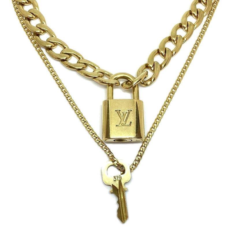 Louis Vuitton Padlock Necklace with Double Chain - Boutique SecondLife