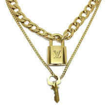Load image into Gallery viewer, Louis Vuitton Padlock Necklace with Double Chain - Boutique SecondLife