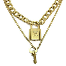 Load image into Gallery viewer, Louis Vuitton Padlock Necklace with Double Chain For Him - Boutique SecondLife