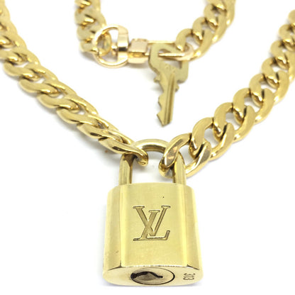 Louis Vuitton Set Lock Cuban Chain Necklace with Key Bracelet - Boutique SecondLife