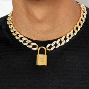 Louis Vuitton Padlock With Rhinestone 'Hip Hop' Necklace