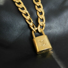 Load image into Gallery viewer, Louis Vuitton Padlock with Chunky Chain Necklace For Him - Boutique SecondLife