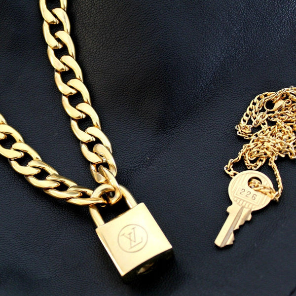 Upcycled LV Lock Necklace - ShopperBoard