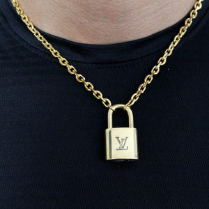 Louis Vuitton Lock and Key Reworked Necklace + Bracelet Set