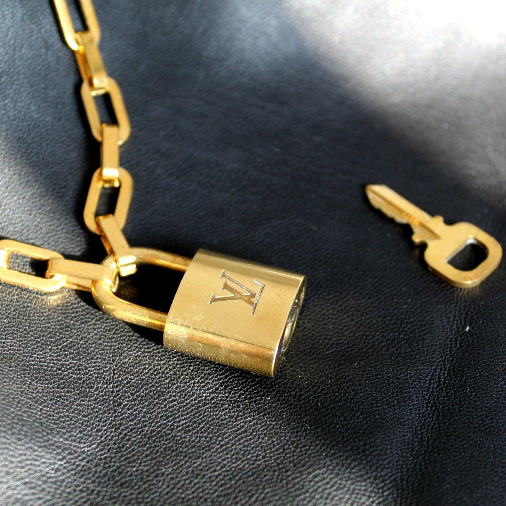 Louis Vuitton Padlock Necklace With Key Bracelet Set