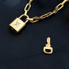 Louis Vuitton Padlock with Geometric Link Chain Necklace For Him - Boutique SecondLife