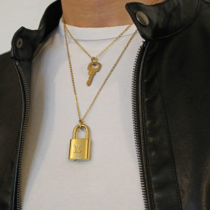 Louis Vuitton Padlock Necklace with Double Layer Chain For Him - Boutique SecondLife