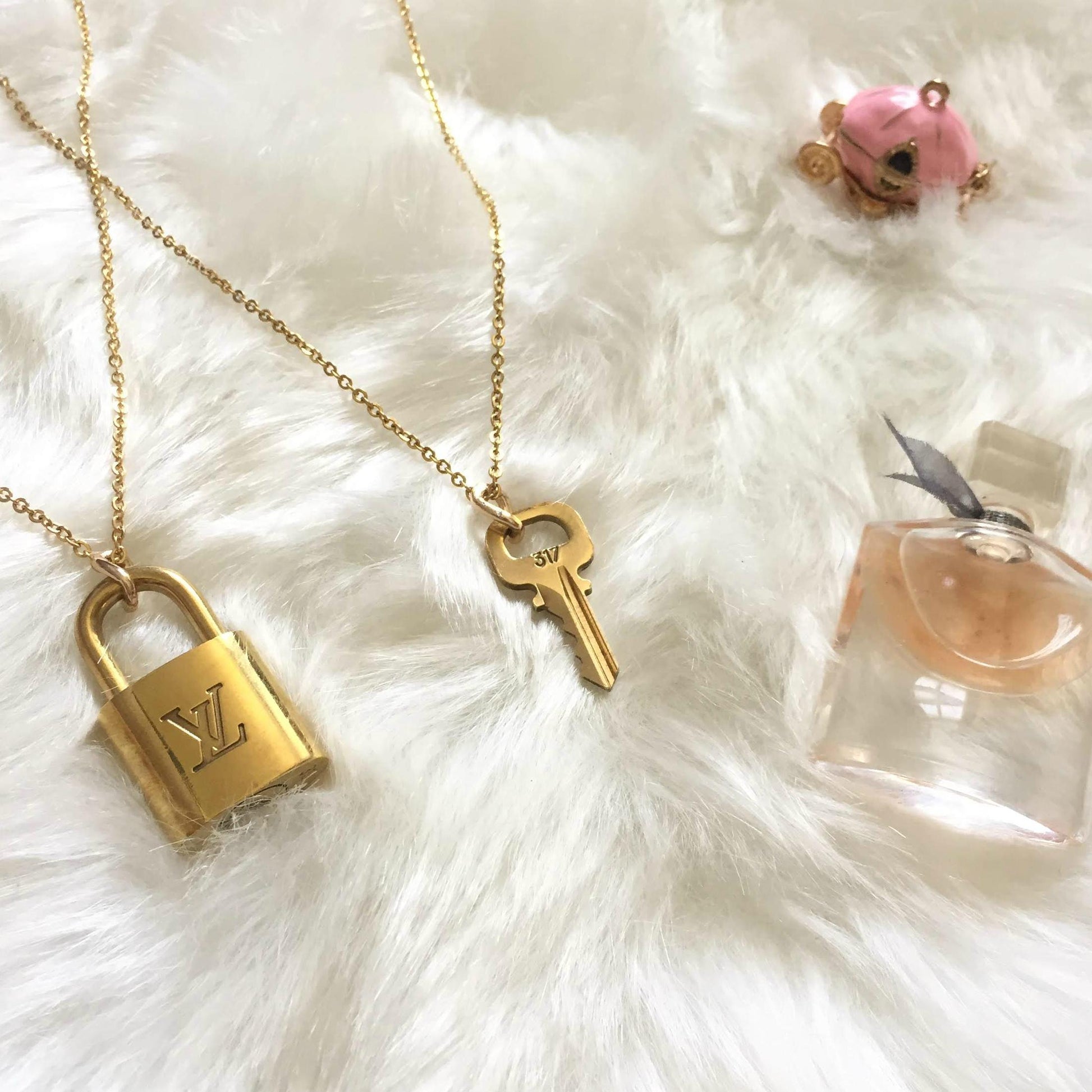 Louis Vuitton Padlock Necklace with Double Layer Chain - Boutique SecondLife