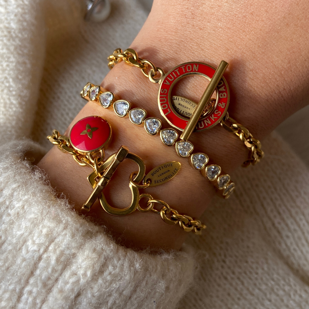 Authentic Louis Vuitton Round-Repurposed Bracelet